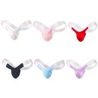 HOT ZHOJXKZHK  631[HOT W] กางเกงชั้นในชายสีสดใส Thongs เอวต่ำแฟชั่น Shinny กางเกง Calzoncillos Hombre G String Thongs