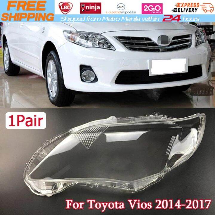 【Local Warehouse】Car Headlamp Lens For Toyota Vios Gen3 2014 2015 2016 2017 Car Replacement Auto