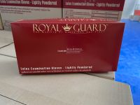 Latex glove ถุงมือยาง ถุงมือแพทย์ ถุงมือทำงาน ถุงมือทำอาหาร มีแป้ง Royal Guard /Pure GLove ของแท้เกรดเอ ส่งออก 1กล่องมี100ชิ้น ออกบิลVAT ได้