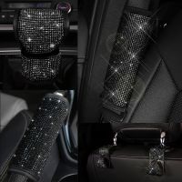 【cw】 Black Diamond Crystal Car Gear Shift Cover Glitter Rhinestone Auto Shifter Hand Brake Bling Interior Accessories