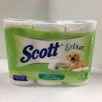?Promotion? ส่งฟรี (แพ็ค 6 ม้วน) Scott Extra Regular Roll Tissue สก๊อตต์® เอ็กซ์ตร้า กระดาษชำระ ขนาดความยาวมาตรฐาน มีเก็บปลายทาง
