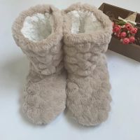 Winter Adult Men And Women Thick Warm Floor Shoes High Tube Non-Slip Indoor Cotton Shoes Plush Home Slippers Shoes Women Girl