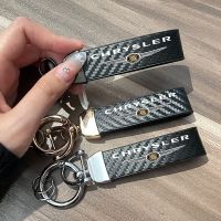 ◆ For Chrysler 300c 300 200 200c Keychain Carbon Fiber Car Zinc Alloy Keyrings Luxury Car Accessories