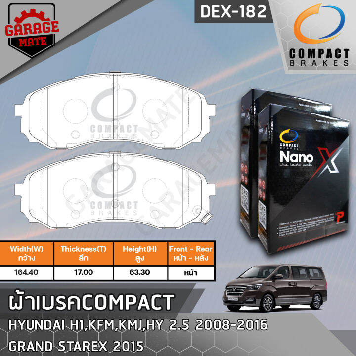 compact-ผ้าเบรคหน้า-hyundai-h1-kfm-kmj-hy-2-5-08-16-grand-starex-2015-รหัส-182