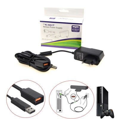 Black AC 100V-240V Power Supply EU Plug US Plug Optional Adapter USB Charging Charger For Microsoft For Xbox 360 Kinect Senso