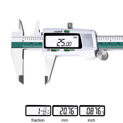 Electronic Vernier Caliper Stainless Steel Calipers Vernier Caliper for Inside, Outside, Depth and Step Measurements LED Screen Woodworking Digital Tool Ruler