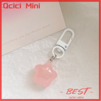 Qcici จี้พวกกุญแจรองเท้าผู้หญิงดาวห้าแฉกพวงกุญแจสำหรับ Tas Ransel Anak Perempuan เสน่ห์เคสหูฟังอุปกรณ์เสริมของขวัญคู่รักสร้างสรรค์