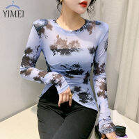 YIMEI เสื้อเชิ้ตแขนไหมแบบยาวกันแดดสำหรับผู้หญิง,เสื้อเชิ๊ตผู้หญิงใส่ได้ทุกโอกาสเสื้อยืดเซ็กซี่2023เนกไทแบบสั้นสีย้อมสำหรับฤดูร้อน