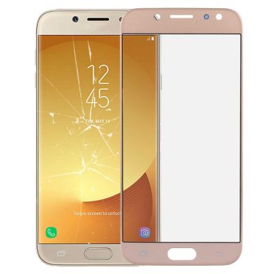 สำหรับ J7 Galaxy (2017)/J730หน้าจอด้านหน้าเลนส์กระจกด้านนอก (สีดำ) [ห้างสรรพสินค้า Hua Jia Kang]