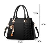 PU Leather Totes Bag Top-handle Embroidery Crossbody Bag Shoulder Bag Lady Simple Style Hand Bags