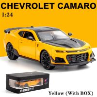 1/24โลหะผสมหล่อ Camaro รถสปอร์ตรุ่นของเล่นยานพาหนะจำลองแสงเสียงดึงกลับคอลเลกชันของเล่นสำหรับของขวัญเด็ก