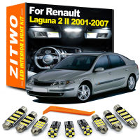 ZITWO 14Pcs สำหรับ Renault Laa 2 II MK2 2001 2002 2003 2004 2005 2006 2007หลอดไฟ LED ภายในโดมอ่านแผนที่ Trunk Light Kit