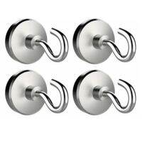 GOODSHOP 4Pcs Strong Mag * Netic Hooks Heavy Dutyพื้นผิวไม่Scratch Wall-ตะขอยึดMag * สุทธิที่มีประโยชน์แขวนเครื่องมือ