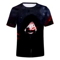 เสื้อยืดแขนสั้นพิมพ์ลาย Tokyo Ghoul Kaneki Ken 3D