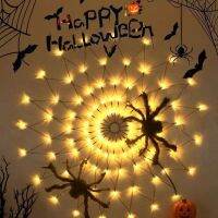 【การจัดส่งที่รวดเร็ว】1.5M 70LED ใยแมงมุมแสงฮาโลวีนตกแต่งไฟ Halloween ตกแต่งอุปกรณ์ประกอบฉาก Battery ไฟสตริงตกแต่งงานปาร์ตี้