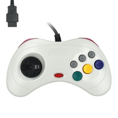 【Deal】 สำหรับ Sega Saturn Controller สาย Gamepad จอยสติ๊ก JoyPad สำหรับ PC MAC สำหรับ Saturn ระบบสไตล์สำหรับ PC Hot S สีขาว
