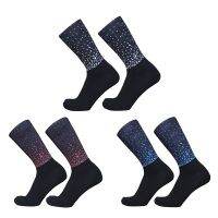 【hot】☑  New Gradient Anti Silica Gel Seamless Cycling Socks Men Moulding High-tech Road Calcetines Ciclismo