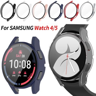 Glass Case for Samsung Galaxy Watch 4 44mm 40mm All-Around Bumper Shell Screen Protector Samsung Galaxy Watch 5 40mm 44mm Cover