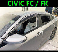 (ส่งฟรี) กันสาดขอบโครเมี่ยม Civic FC FK 2016 2017 2018 2019 2020