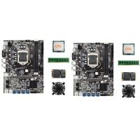 2X B75 USB BTC Mining Motherboard+CPU+Fan+DDR3 4GB 1600Mhz RAM+128G MSATA SSD LGA1155 8XPCIE to USB B75 BTC Motherboard