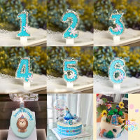 【CW】Custom Digital Candle Birthday Party Anniversary Children Creative Cake Decoration Gold Top Hat Decoration Blue Snowflake Candle