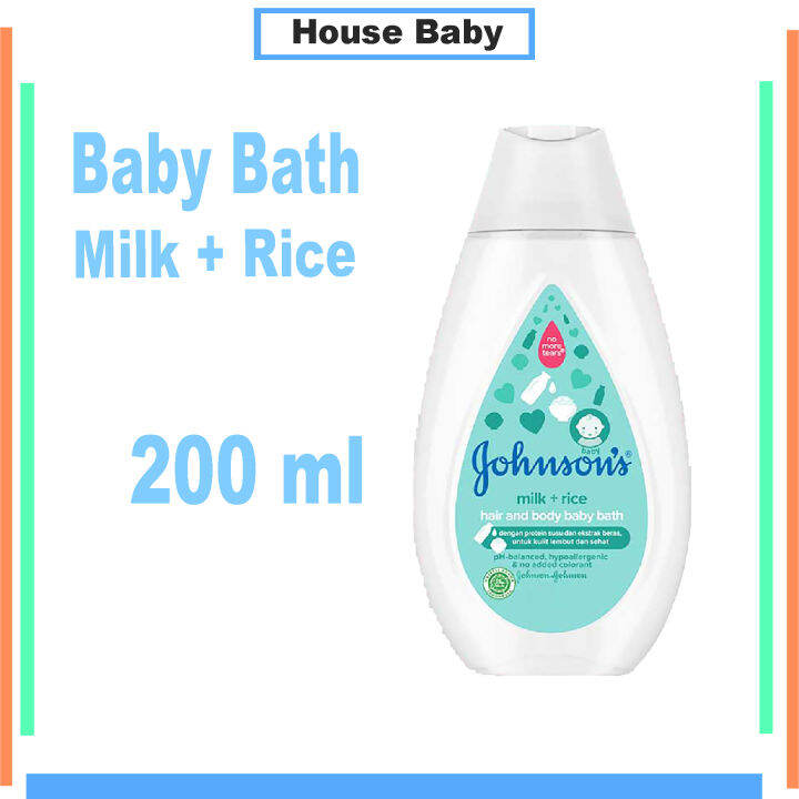 Johnson's Baby Hair & Body Bath Milk + Rice 200ml Botol - Sabun Mandi ...