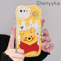 เคส Chenyyyka สำหรับ Realme C2 C2S เคส A1K OPPO น่ารักหมีน้ำผึ้งมีสีสันน่ารักเนื้อครีมนิ่มเคสมือถือกันกระแทกแบบใสสร้างสรรค์ปลอกป้องกันซิลิโคนโปร่งใสลายกล้องถ่ายรูป