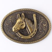 Simple horse head belt buckle horse series super large alloy smooth buckle belt parts self-assembly Belts