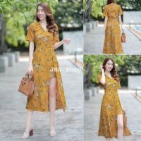 Fashion250 เสื้อผ้าแฟชั่น เสื้อผ้าผู้หญิง  ชุดจั้มสูท สี เหลือง พร้อมส่ง