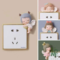 UoneHome พร้อมส่ง ♥ H045 สติกเกอร์แต่งผนัง รูปนางฟ้า 3D ตัวการ์ตูนติดสวิสซ์ไฟ  สติกเกอร์ติดผนัง รูปการ์ตูนตกแต่งปลั๊กไฟ