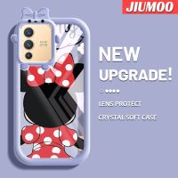 เคส JIUMOO สำหรับ VIVO V23 5G S12 5G V23i 5G เคสการ์ตูนมินนี่สีสันสดใสกล้องมอนสเตอร์ตัวน้อยนิ่มสำหรับเลนส์เคสโทรศัพท์แบบใสปลอกซิลิโคนเคสป้องกันความคิดสร้างสรรค์โปร่งใสกันกระแทก