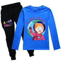 New A FOR ADLEY Girls Clothing Sets Children Fashion O-neck Tops+Pant Set Kids Clothing 2022 Spring Autumn Sports Suit Tracksuit