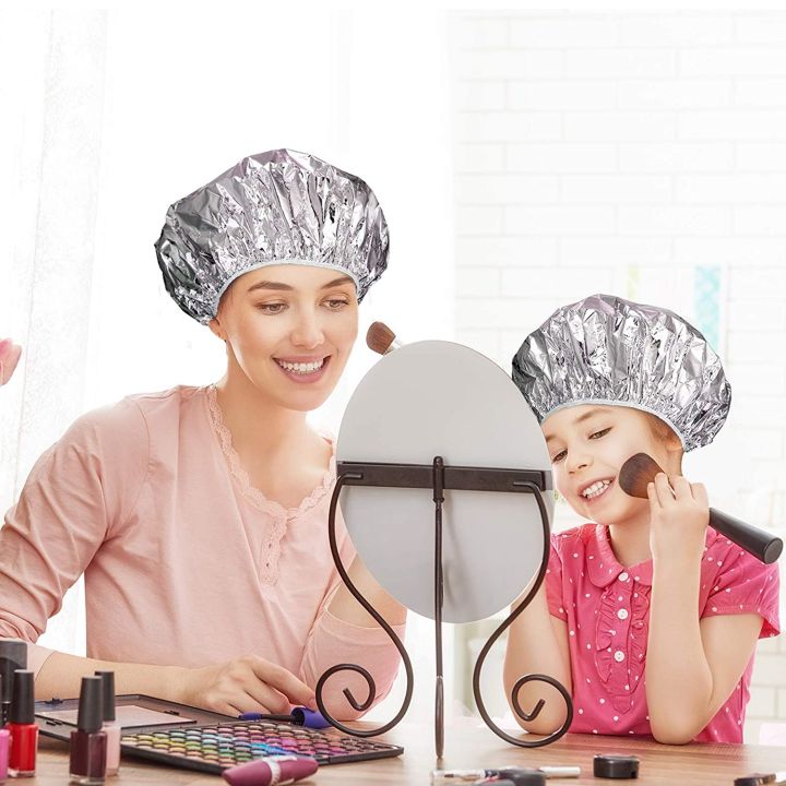 aluminum-foil-hair-caps-reusable-elastic-shower-deep-conditioning-stretchable-caps-for-thick-long-hair-coloring-home-salon-uses-adhesives-tape