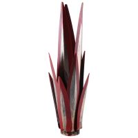 Iron Fake Vegetation Art Plant Garden Sculpture Outdoor Decoration Lawn Decoration (12 Leaf Red 1Pc)