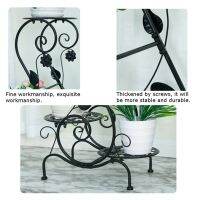 Iron Flower Shelf Rack Home Floor-Style Living Room Flower Pot Shelf 3Layers Indoor Outdoor Garden Flower Stand