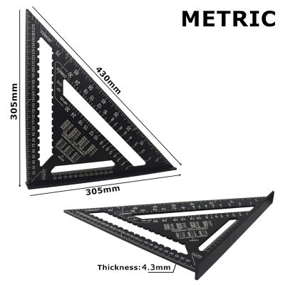 Multifunction Square Right Angle Ruler Triangle Ruler Protractor Aluminum Alloy Building Framing Carpenter Measuring Tools