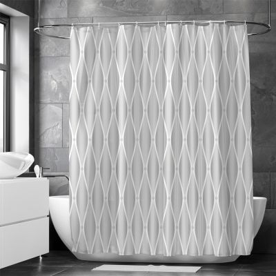 Baltan HOME LY1 Bathroom Cloth Shower Curtain Set Perforation-Free Curved Rod Shower Toilet Partition Curtain Small Fresh Nordic Style Hanging Curtain