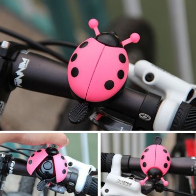 Aluminum Alloy Bicycle Bell Ring Lovely Kid Beetle Mini Cartoon Ladybug Ring Bell for MTB Bike Bicycle Bell Ride Horn Alarm Adhesives Tape