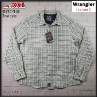 Wrangler®แท้ อก 48 ไซส์ XXL เสื้อเชิ้ตผู้ชาย แรงเลอร์ สีครีม เสื้อแขนยาว เนื้อผ้าดีสวยๆ