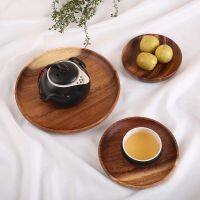 Wooden Plates Storage for Tea Coffee Fruit Candy Dishes Saucer Dessert Dinner Bread Trays