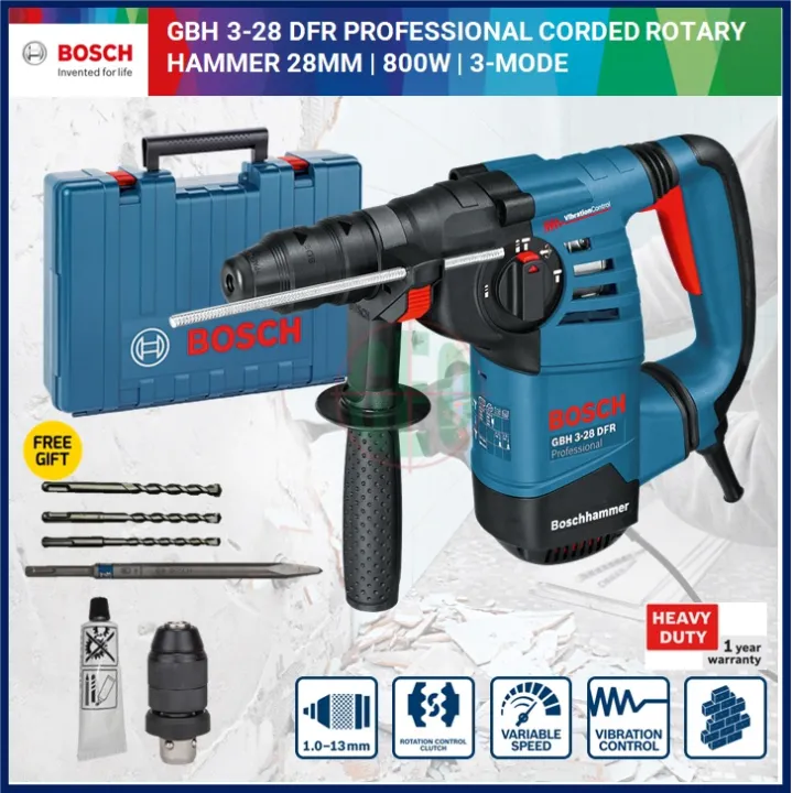 BOSCH GBH 3-28 DFR 28MM 800W PROFESSIONAL CORDED ROTARY HAMMER [ HEAVY ...