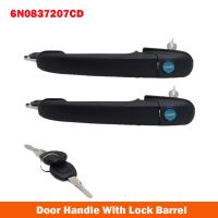 【YF】 2 Sets 6N0837207CD Front Left Right Door Handle With Lock Barrel For VW Polo 6N 6N1 6N2 Sharan Seat Alhambra Galaxy