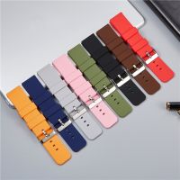 （Bar watchband）12มม. 14มม. 16มม. 18มม. 20มม. 22มม. สายรัดซิลิโคน Quick Release WatchbandforActive 2 HuamiSmart Watch