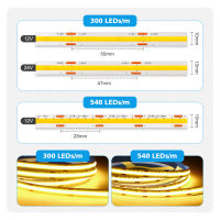 12V 24V COB Led Strip Light 300 540 LEDs High Density Flexible COB LED Strip Tape High Density 3000K 4000K 6000K Linear Dimmable