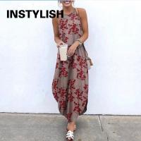 jkk Sleeveless Halter Neck Oversize Irregular Loose Beach Sundress Robe