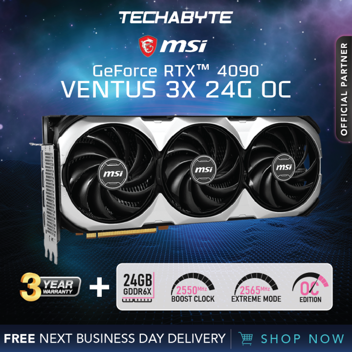 Msi Geforce Rtx 4090 Ventus 3x Oc Gaming X Trio 24gb Gddr6x Graphics Card Lazada Singapore