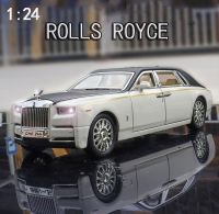 1/24 Alloy DieCast Rolls-Royce Phantom Model Toy Car Simulation Sound Light Pull Back Collection Toys Vehicle For Children Gifts