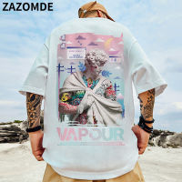 ZAZOMDE Summer Fashion Print T Shirts Men Short Sleeve Tee High Street Harajuku Cotton Tees Hip Hop Streetwear Casual Clothing