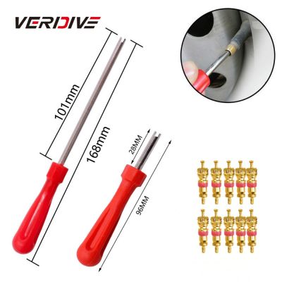 Tire Core Removal Tools Wrench Plastic Handle Iron Plated Repair Hand for Car Motorcycl