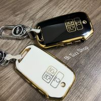 เคสรีโมทรถ KIA Carnival  2022 ดำเงาเส้นสีทอง และสีขาวเส้นสีทอง ดูเรียบหรู (Black Gold-Line TPU Key Case)